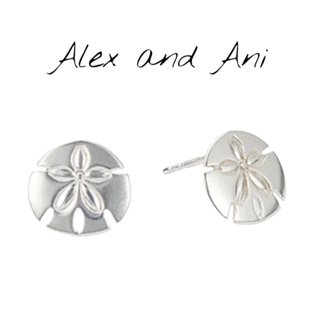 NWT Alex and Ani Sterling Silver Sand Dollar Earrings 🎁